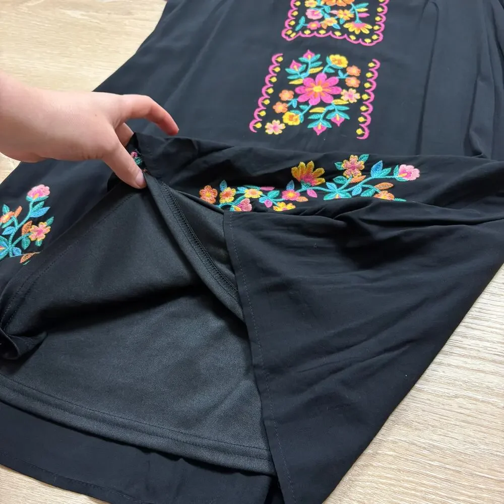 Savanna Jane Embroidered‎ Short Sleeve Dress Women’s S Color Black - Picture 3 of 6